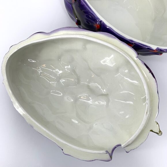 Vintage Mancioli Italy Pottery Faience Hand Painted Artichoke Soup Tureen - Picture 8 of 12